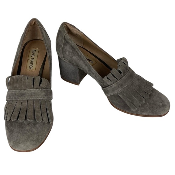 Steve Madden Kate Suede Fringed Loafer Pump Size 6.5 - Picture 13 of 13